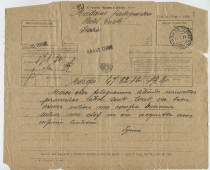 Télégramme adressé par Paderewski à Hélène Paderewska, à l'Hôtel Trieste d'Abano [Terme] (Italie), de Morges le 17 juillet 1924