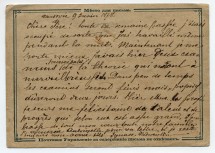 Verso de la carte postale adressée (en français) par Paderewski à son père depuis Varsovie le 9 juin 1878