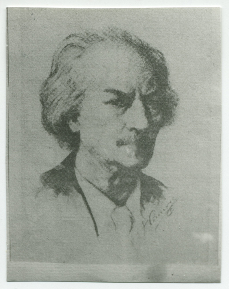 Reproduction d'un dessin de Paderewski d'auteur non identifié avec signature du Maître