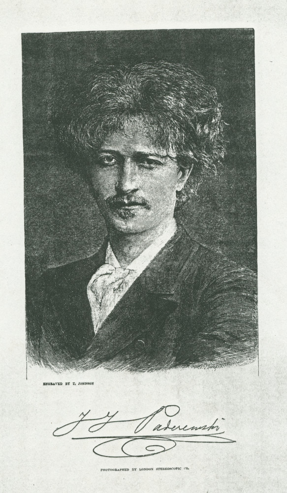 Reproduction d'une gravure de Paderewski réalisée par T. Johnson – collection Christine Smith, San Francisco