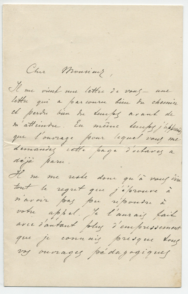 Lettre (avec enveloppe) adressée par Paderewski à Isidore Philipp, à Paris, de Londres le 28 février 1897