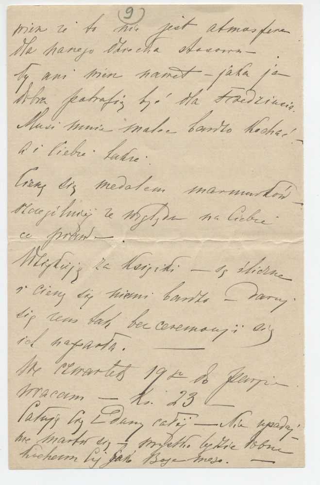 Lettre adressée (en polonais) par Hélène Gorska à Paderewski, en Galicie (?), de Paris le 11 septembre 1889 (6-7)