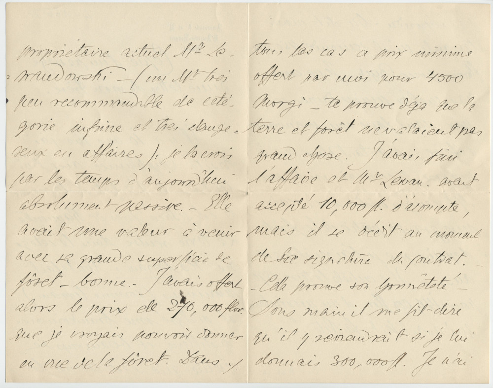 Lettre adressée par [le comte Stanislas de] Wisniewski, [conseiller] à l'ambassade impériale et royale d'Autriche-Hongrie à Madrid, à «mon cher Maestro» Paderewski, le 3 juin 1902