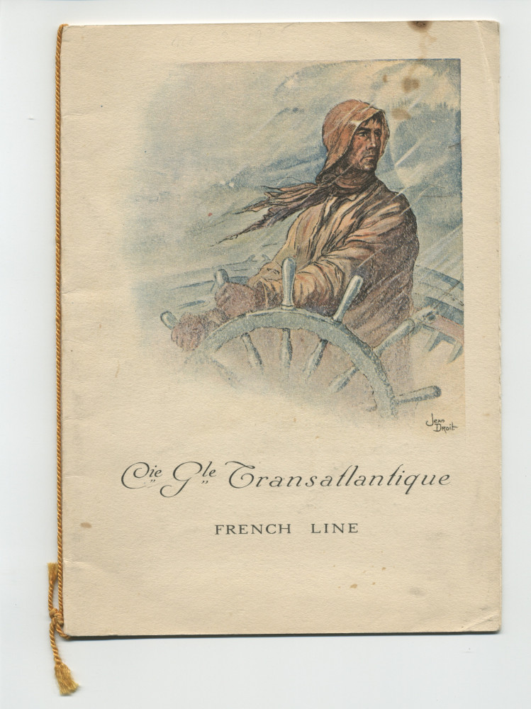 Libretto (bilingue français-anglais) de la Fête de bienfaisance organisée le 3 novembre 1925 à bord du paquebot «Paris» au profit des Sociétés de secours aux naufragés et Œuvres d'assistance patronnées par la Compagnie générale transatlantique (a-e)