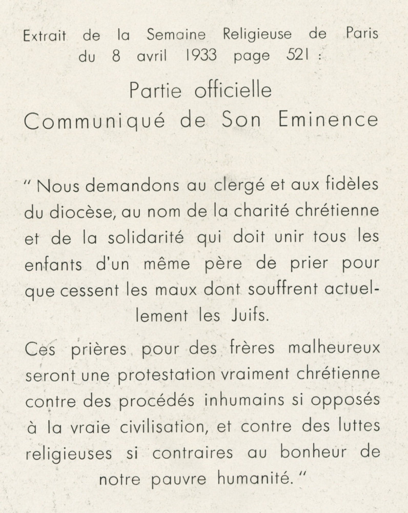 Libretto du récital donné par Paderewski le 28 juin 1933 au Théâtre des Champs-Elysées à Paris au profit du Comité français pour la protection des intellectuels juifs persécutés, avec allocution du R[abbin] P. Sanson – Avec billet d'entrée