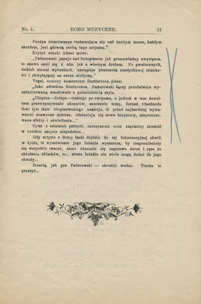 Libretto (en polonais) du concert d'abonnement de l'Orchestre philharmonique de Varsovie donné le 8 janvier 1904 à la Philharmonie de Varsovie sous la direction d'Emil [Szymon] Mlynarski, avec en soliste Paderewski dans le Concerto «L'Empereur»