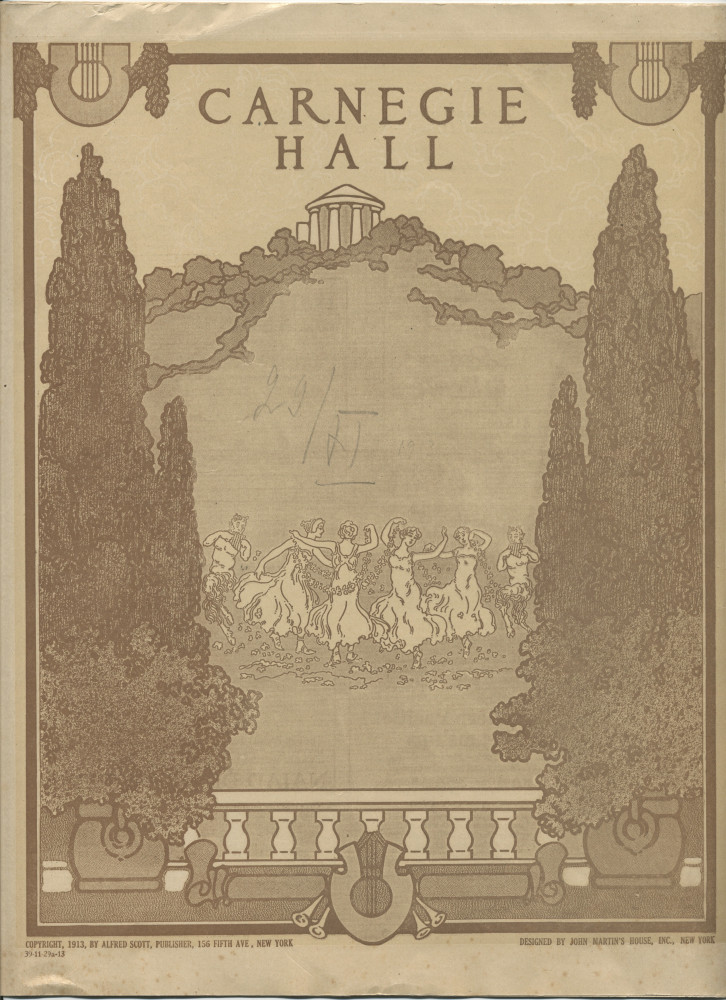 Programme du récital donné par Paderewski au Carnegie Hall de New York le 29 novembre 1913