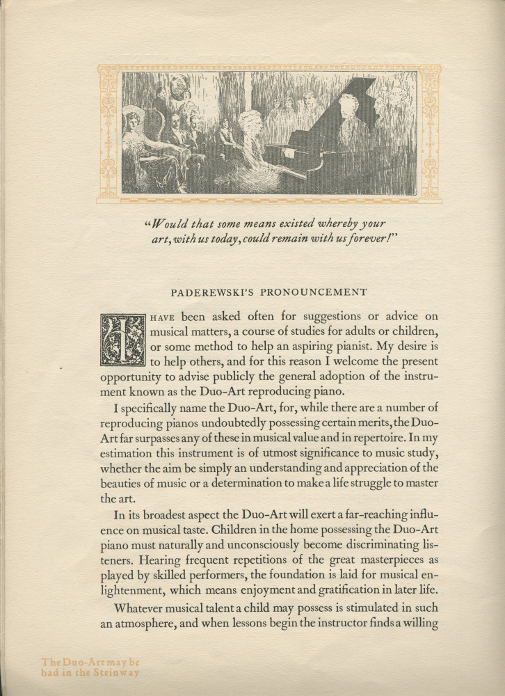 Libretto du récital donné «On the Steinway Piano, the Instrument of the Immortals» par Paderewski le 8 mars 1923 à l'Exposition Auditorium de San Francisco (Californie) (a-i)