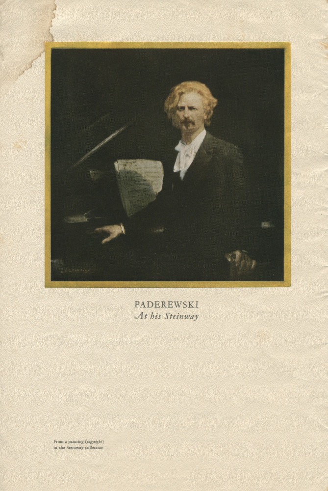 Libretto du récital donné «On the Steinway Piano, the Instrument of the Immortals» par Paderewski le 29 février 1924 à Oakland (Californie) (?)