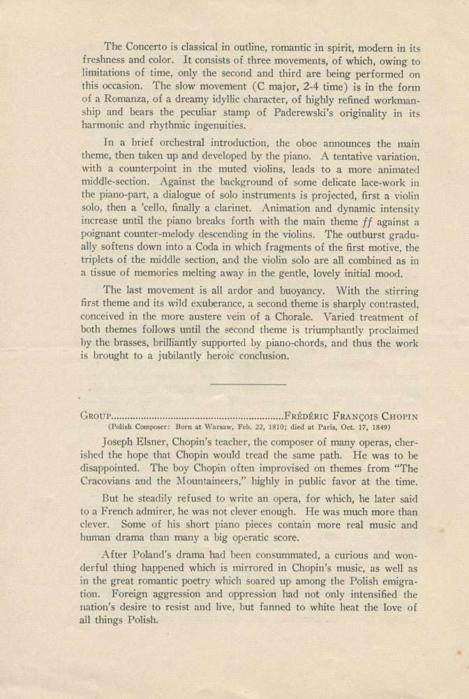 Libretto du 4e Young People's Concert donné le 29 décembre 1930 au Carnegie Hall de New York par Ernest Schelling (direction), avec entre autres au programme le Concerto pour piano de Paderewski (avec le compositeur en soliste) (a-h)