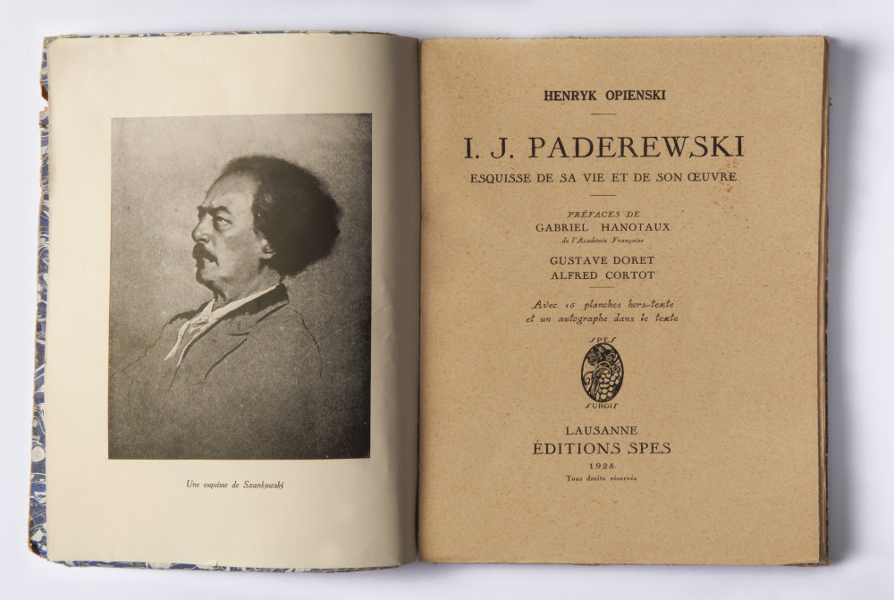Première biographie de Paderewski parue en 1928 aux Editions Spes à Lausanne sous la plume de son compatriote et ami Henryk Opienski