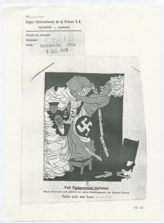 Reproduction d'une caricature «politique» d'auteur non identifié parue le 8 juillet 1948 dans le journal satirique zurichois «Nebelspalter»