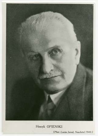 Photographie d'Henryk Opienski (1870-1942), réalisée en 1940 à Neuchâtel par Louise Junod