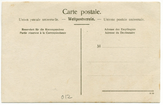 Carte postale représentant l'angle ouest de la villa de Riond-Bosson – éditée par l'Union postale universelle