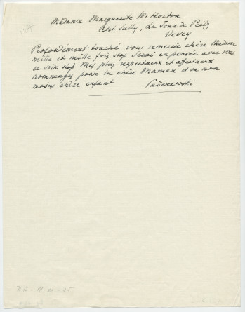 Brouillons de télégrammes adressés par Paderewski, entre août et novembre 1935 (16-20)