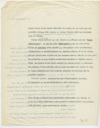 Lettre (avec brouillon) adressée par Paderewski au Juge d'instruction cantonal, à Lausanne, à propos de «l'affaire Simone Giron», de Riond-Bosson le 8 septembre 1940 (pages 5-6)