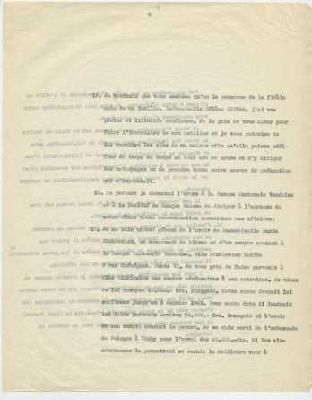 Copie de la lettre adressée par Paderewski à «mon cher Président [du Conseil national] et Ami» Henry Vallotton, le 11 septembre 1940 (pages 6-9)