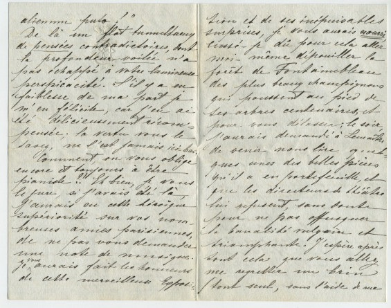 Lettre adressée par Hélène Bibesco à Paderewski, de Benfeld (Alsace) le 3 juillet 1889