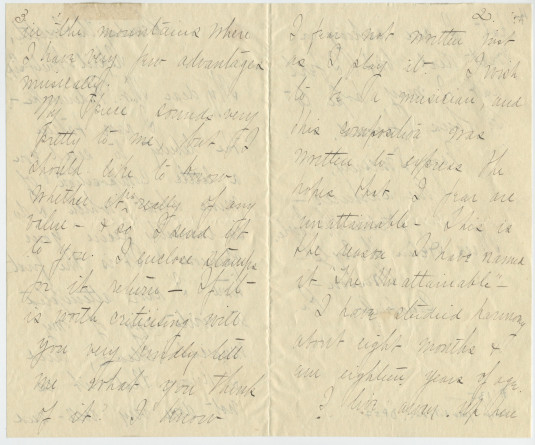 Lettre adressée (en anglais) par Miss Helen M. Coyle à Paderewski, sans lieu ni date (lisibles)