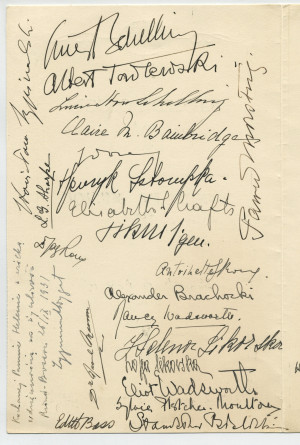 Programme dédicacé d'une séance de musique donnée à Riond-Bosson le 26 août 1931 par cinq élèves de Paderewski
