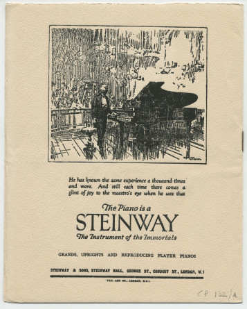Libretto du récital donné par Paderewski le 15 novembre 1931 à Londres (?)