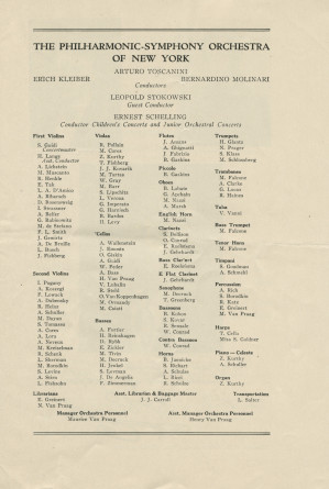 Libretto du 4e Young People's Concert donné le 29 décembre 1930 au Carnegie Hall de New York par Ernest Schelling (direction), avec entre autres au programme le Concerto pour piano de Paderewski (avec le compositeur en soliste) (i-j)
