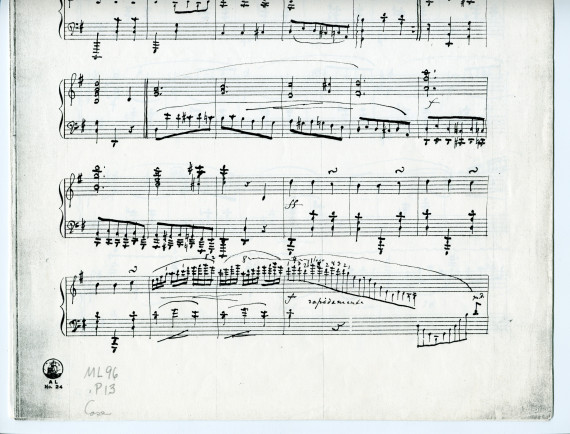 Photocopie du manuscrit autographe du «Menuet» tiré du cahier I (antique) des «Humoresques de concert» pour piano op. 14 n° 1 de Paderewski