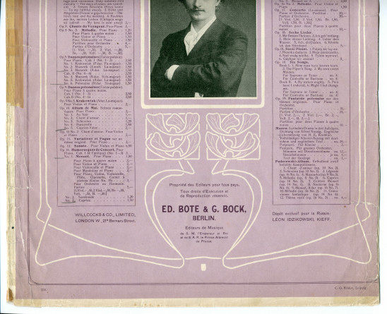 Partition de l'«Intermezzo pollaco» tiré du cahier II (moderne) des «Humoresques de concert» pour piano op. 14 n° 5 de Paderewski (Ed. Bote & G. Bock, Berlin)