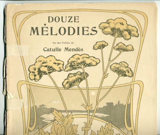 Partition des «Douze mélodies sur des poésies de Catulle Mendès» pour voix et piano op. 22 de Paderewski (Au Ménestrel / Heugel & Cie, Paris – dédicace «à Madame Marie Trélat» – dédicace manuscrite à l'intérieur «en souvenir de I. J. Paderewski»)