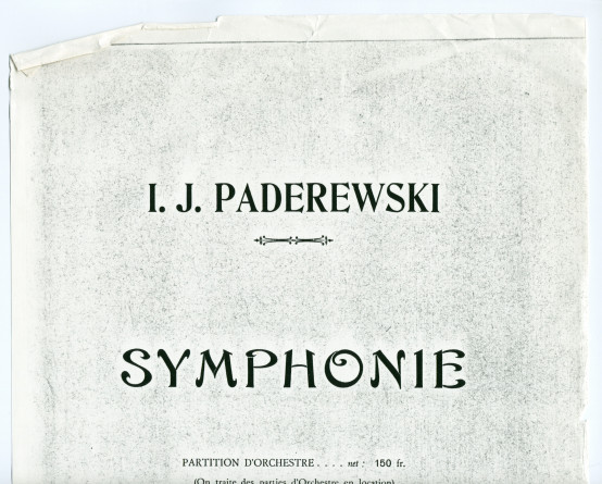 Photocopie de la page de couverture de la «Symphonie» en si mineur op. 24 de Paderewski (Au Ménestrel / Heugel & Cie, Paris, 1911)