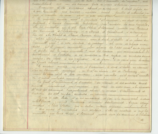 Acte n° 2963 de vente et concession des eaux et sources du champ dit «Au Champ du Bourg», sis sur la commune de Tolochenaz, par François-Louis Anken dit Beure, bourgeois de Tolochenaz, y domicilié, propriétaire et cultivateur