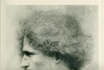 Crayon de profil de Paderewski par Sir Edward Burne-Jones, avec dédicace «To Mr. Douglas H. Thomas Jr.