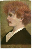Carte postale de Paderewski – portrait peint de profil réalisé par Eichhorn – éditée par «B.K.W.I» en Autriche