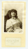 Photographie de l'actrice polonaise Hélène Modrzejewska (1840-1909), dite «La Modjeska», en 1884, avec sa signature