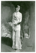 Photographie noir-blanc du portrait peint par Kees van Dongen (1877-1968) de la poétesse Anna de Noailles (1876-1933), comtesse française née princesse roumaine Bibesco Bassaraba de Brancovan