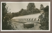 Photographie de la serre à raisins dans le jardin de la propriété de Riond-Bosson en 1935