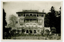 Carte postale avec légende représentant la «villa Paderewski» de Riond-Bosson depuis le sud (de face) – éditée par F. Regamey à Morges