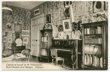 Carte postale avec légende représentant le «cabinet de travail de M. Paderewski» dans la villa de Riond-Bosson – éditée par J. Regamey à Morges