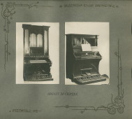 Album de présentation de l'Oratoire (école) salésien pour organistes de Przemysl, réalisé à l'occasion de l'année scolaire 1922-1923 – page 16: photographies de deux orgues d'exercice