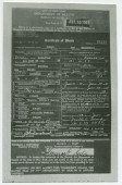 Photographie du certificat de décès d'Ignace Paderewski, daté du 10 juillet 1941, soit onze jours après son décès, survenu le 29 juin à l'Hôtel Buckingham à New York