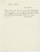 Brouillon du télégramme adressé par Paderewski à George Engles, à New York, le 26 août 1935