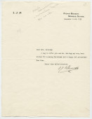 Lettre adressée par Paderewski à Mrs. [Vernon] Kellogg, de Riond-Bosson le 14 décembre 1935