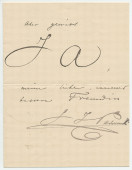 Billet énigmatique (avec enveloppe) adressé par Paderewski à Irène Löwenberg, sans lieu ni date