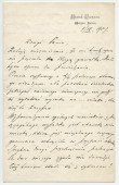 Lettre adressée par Paderewski à Henryk Opienski, de Riond-Bosson le 9 septembre 1907