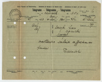 Télégramme adressé par Paderewski à «Henryk Lidia Opienski Morges», de New York le 23 décembre 1930