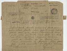 Télégramme adressé par Paderewski à Hélène Paderewska, à l'Hôtel Trieste d'Abano [Terme] (Italie), de Morges le 20 juillet 1924