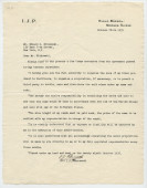 Lettre adressée (en anglais) par Paderewski à Edward S. Witkowski, 130 East 7th Street, New York, de Riond-Bosson le 28 octobre 1935