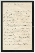 Lettre (avec enveloppe) adressée par la princesse Rachel Bibesco Bassaraba, princesse de Brancovan, à Paderewski, Maison Erard, 13 rue du Mail à Paris, de Paris (timbre de l'av. de Friedland) le 13 mars 1889