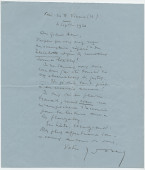 Lettre (avec enveloppe) adressée par Gustave Doret, 34 rue Vineuse à Paris (16e), à Paderewski, à Morges, le 6 septembre 1926