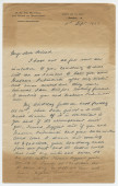 Lettre adressée (en anglais) par «H. H. The Maharaja Jam Saheb of Nawanagar» à Paderewski, de l'Hôtel de la Paix à Genève, siège de la délégation indienne [auprès de la Société des Nations], le 11 septembre 1923